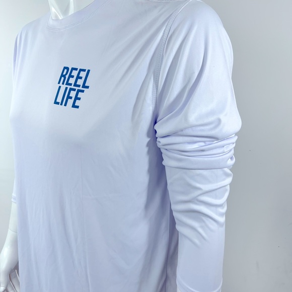 REEL LIFE EXTRA LARGE (XL)  WHITE COLOR RASH GUARD - Picture 3 of 14
